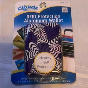 RFID Protection Aluminum Wallet - Purple and Black